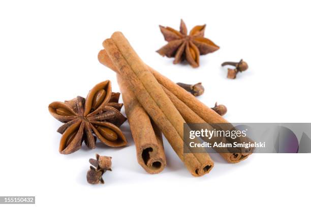 cinnamon, anise and cloves - food dressing stock pictures, royalty-free photos & images