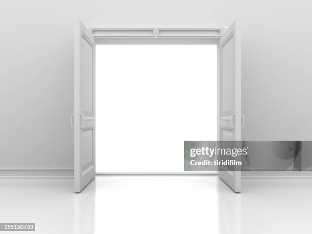 open door - white door frame stock pictures, royalty-free photos & images