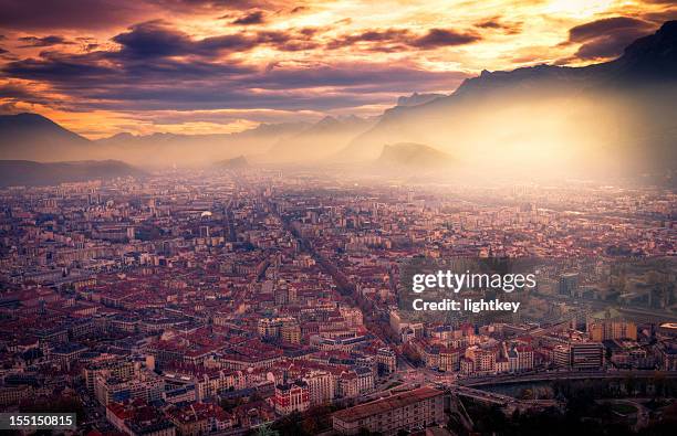 grenoble cityscape - grenoble stock pictures, royalty-free photos & images