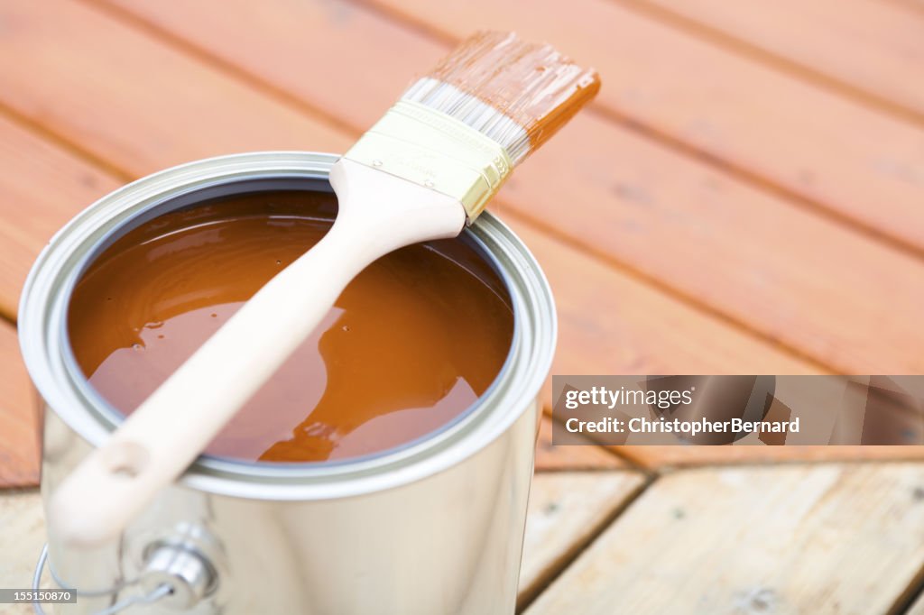 Staining hardwood patio deck