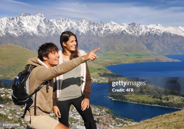 couple hiking in new zealand (xxxl) - famous place stock pictures, royalty-free photos & images