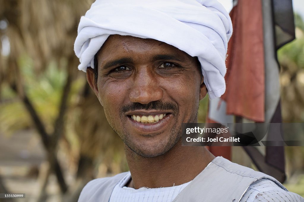 Egyptian man and flag