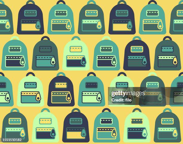seamless back to school backpack background - packing school backpack stock illustrations
