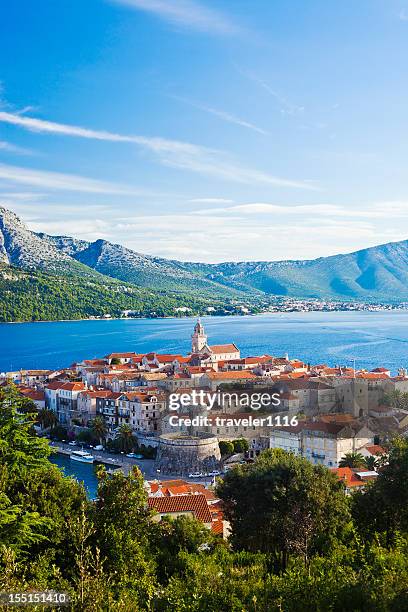 korcula island, croatia - korcula island stock pictures, royalty-free photos & images
