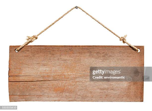 old weathered wood signboard. - hanging bildbanksfoton och bilder