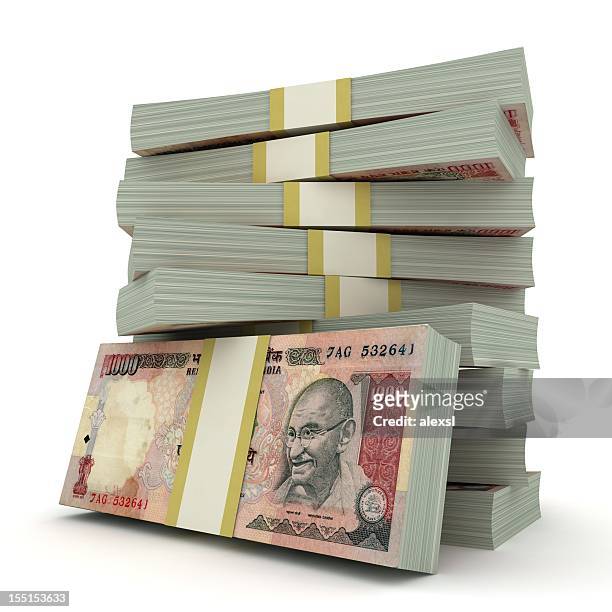 インドルピーパイル - indian money ストックフォトと画像