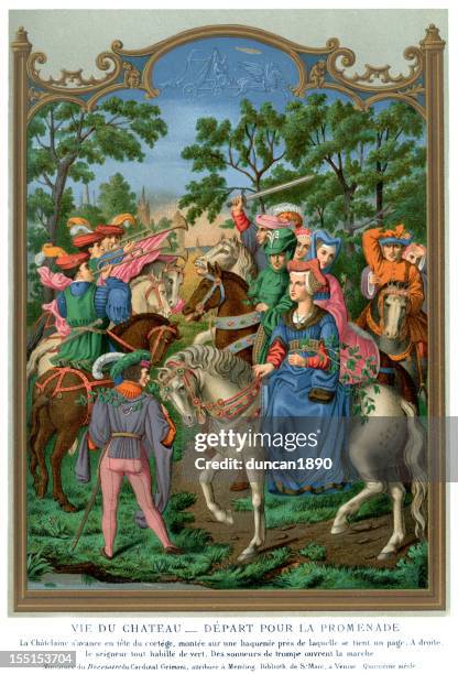 medieval life - duke painting stock illustrations