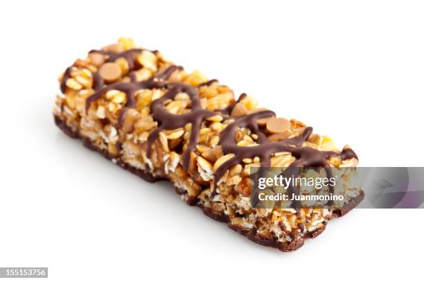 chocolate and peanut butter energy bar - protein bar stock pictures, royalty-free photos & images