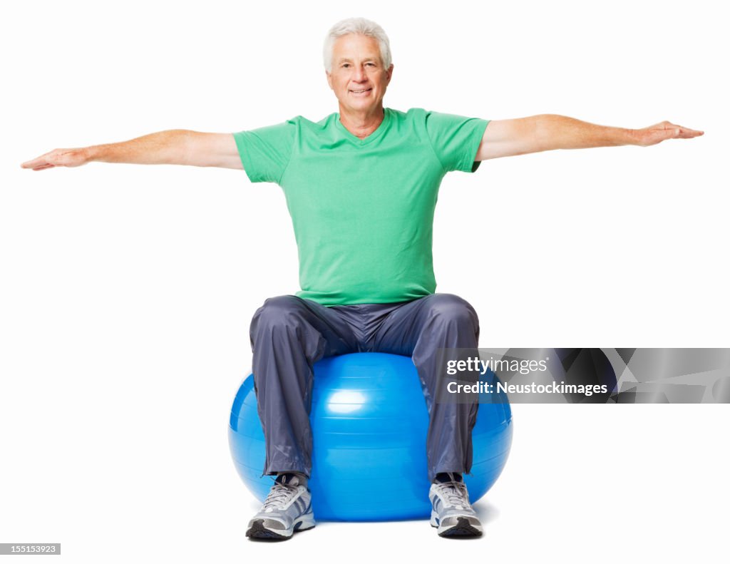 Senior Man Exercising - Isolated