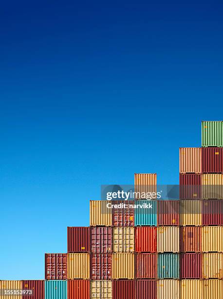 cargo containers chart - shipping container stock pictures, royalty-free photos & images