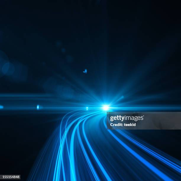 night transportation - curve road fast stock pictures, royalty-free photos & images