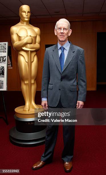 Kevin Brownlow arrives at The Academy Of Motion Picture Arts And Sciences' Screening Of "Show People" at AMPAS Samuel Goldwyn Theater on November 1,...