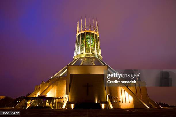 liverpool, england, uk, metropolitan cathedral - liverpool cathedral stock pictures, royalty-free photos & images