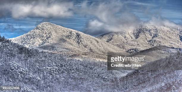 smoky mountains winter panoramic - gatlinburg stock pictures, royalty-free photos & images