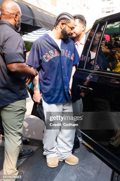 Drake is seen in the Upper East Side on July 17, 2023 in New York City.