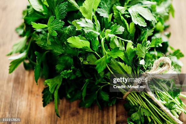 parsley bouquet - italian parsley stock pictures, royalty-free photos & images