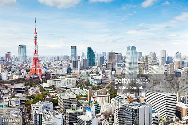 tokyo, giappone - torre di tokyo foto e immagini stock