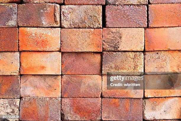 stack of hand crafted bricks for texture background - rauk bildbanksfoton och bilder