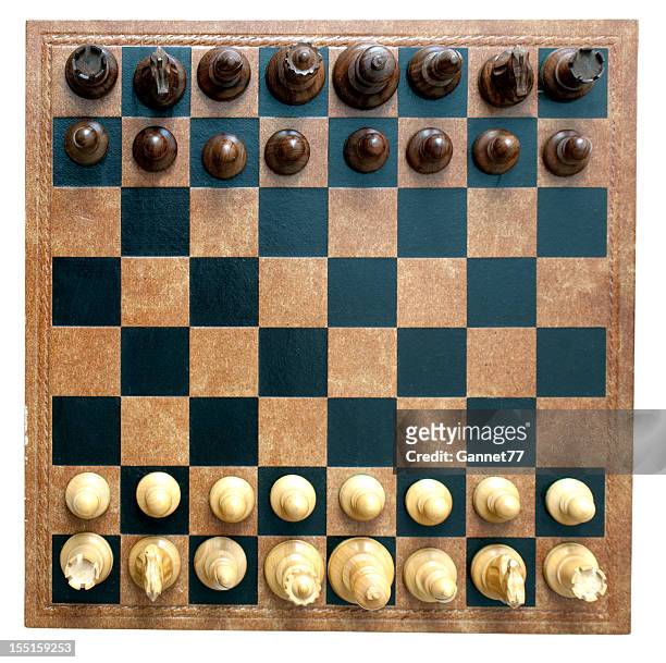 chess board and pieces - chess board overhead stock pictures, royalty-free photos & images