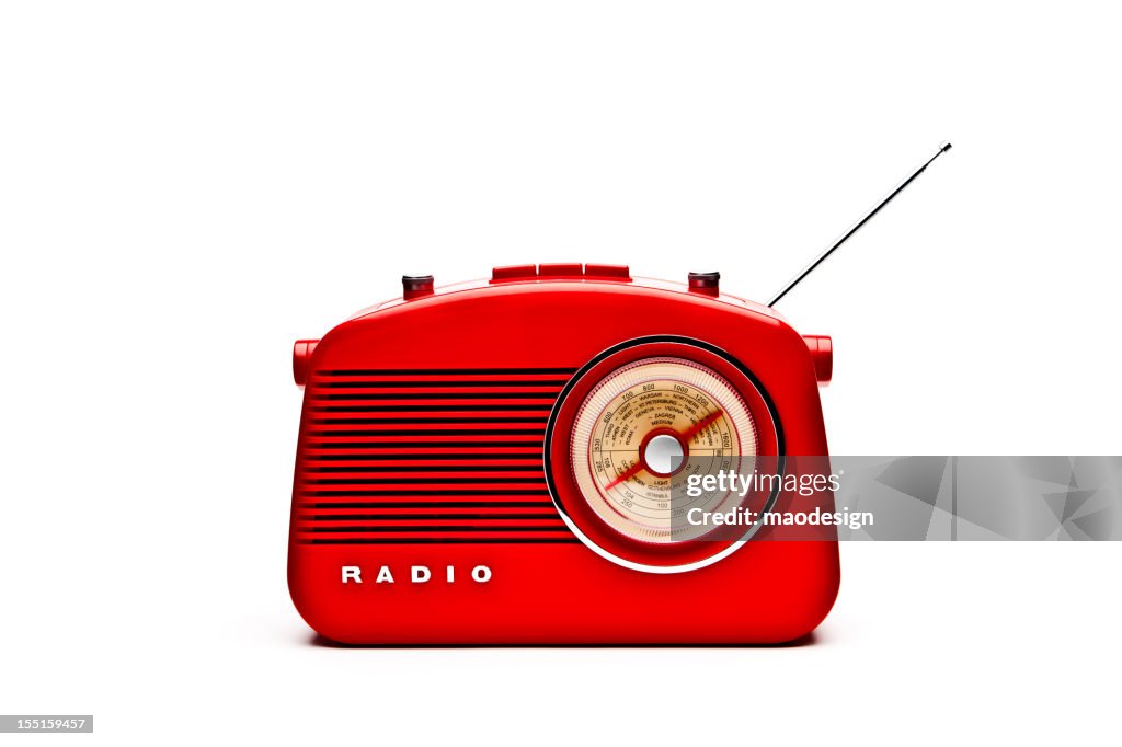 Juego Radio Retro rojo, estudio aislado