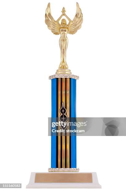 winners trophy isolated on white - trophy award isolated stock pictures, royalty-free photos & images