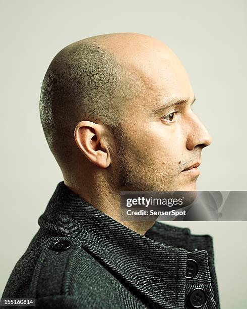 real mann profil - balding stock-fotos und bilder