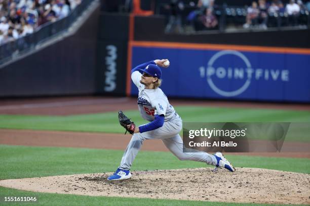 Phil Bickford of the Los Angeles Dodgers in action against the New York Mets during their game at Citi Field in the Queens borough of New York City.