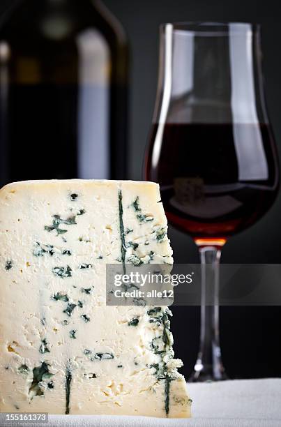 piece of gorgonzola and madeira wine - gorgonzola stock pictures, royalty-free photos & images