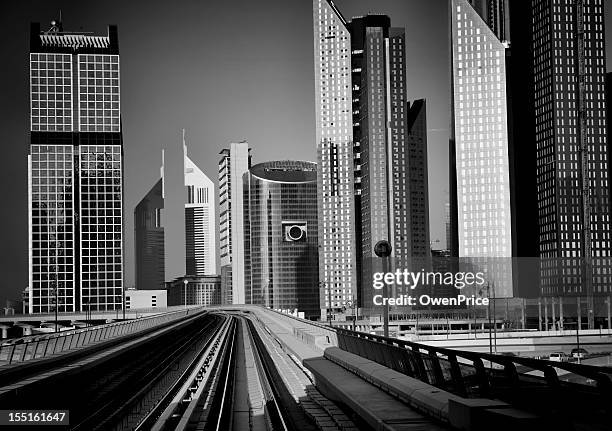 modern city view - emirates towers stock pictures, royalty-free photos & images