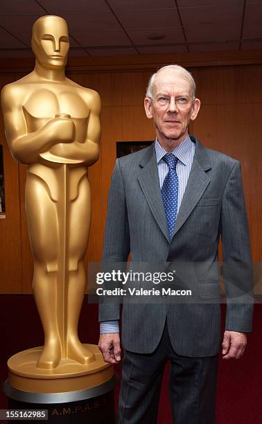 Kevin Brownlow arrives at The Academy Of Motion Picture Arts And Sciences' Screening Of "Show People" at AMPAS Samuel Goldwyn Theater on November 1,...