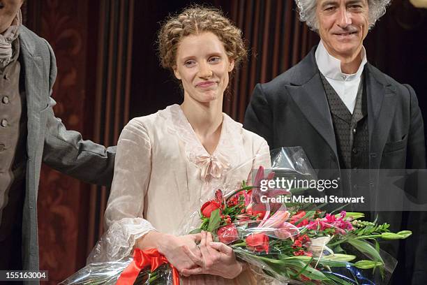 Actress Jessica Chastain attends the Broadway revival opening night of "The Heiress" at the Walter Kerr Theatre on November 1, 2012 in New York City.