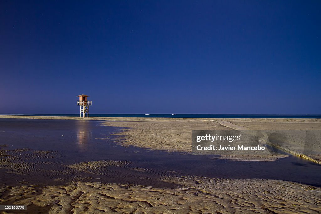 Playa Honda under the moonlight