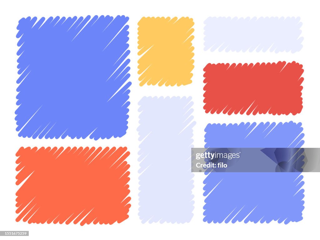 Hand Drawn Textured Scribble Back to School Lines Colored Background Abstract Design Elements