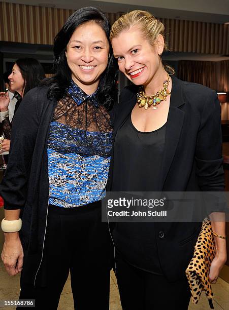 Christine Y Kim and Alexandra Kimball attend a dinner hosted by Ali Larter celebrating the Devi Kroell Spring Summer 2013 Collection at Sunset Tower...