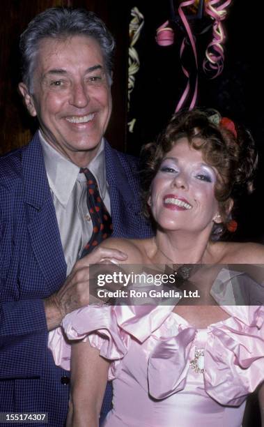 Actors Farley Granger and Eileen Fulton attend the party for "As The World Turns" on July 10, 1986 at Mama Leone's Restaurant in New York City.