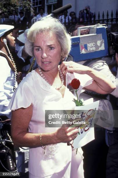 Ethel Kennedy attends Courtney Kennedy-Jeff Ruhe Wedding Ceremony on June 10, 1980 at Holy Trinity Church in Washington, D.C.