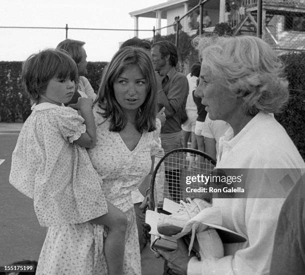 Courtney Kennedy and neice Meaghan Anne Kennedy Townsend and Ethel Kennedy attend Robert F. Kennedy Pro-Celebrity Tennis Tournament on August 21,...