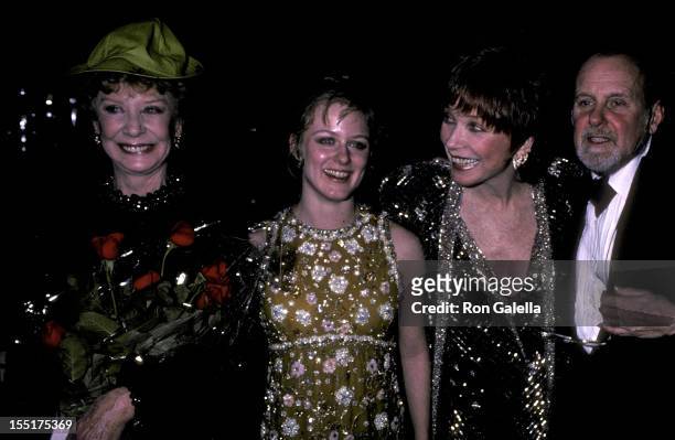 Dancer Gwen Verdon, daughter Nicole Fosse, actress Shirley MacLaine and choreographer/filmmaker Bob Fosse attend the New York Telephone's "A Gala...