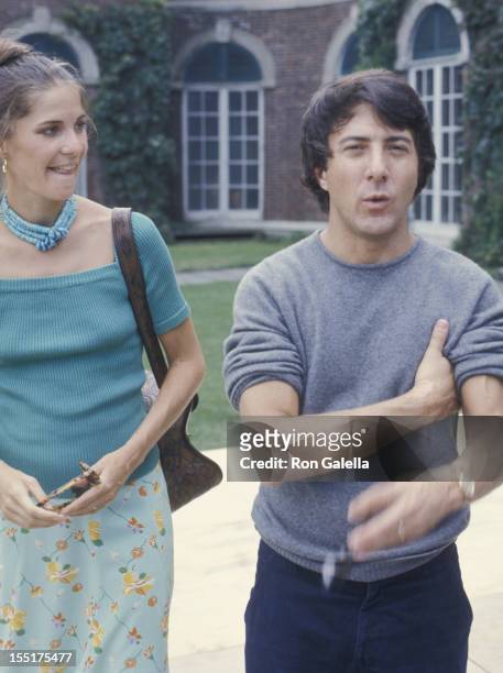 Actor Dustin Hoffman and wife Anne Byrne attend Eglevsky Ballet Company Garden Party on September 8, 1974 at Nassau County Center in New York City.