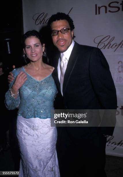 Musician Lionel Richie and Diane Alexander attend Elton John AIDS Foundation-In Style Magazine Party on March 24, 2002 at Moomba Restaurant in West...