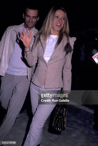 Actress Gwyneth Paltrow and publicist Stephen Huvane attend the Women's Wear Daily's All White Gala on March 20, 2002 at Janet Charlton's House in...