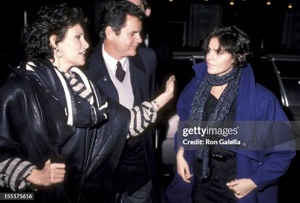 Actress Raquel Welch and daughter Tahnee Welch attend the "Scarface" Premiere Party on December 1, 1983 at Sardi's Restaurant in New York City.