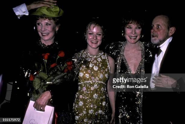 Dancer Gwen Verdon, daughter Nicole Fosse, actress Shirley MacLaine and choreographer/filmmaker Bob Fosse attend the New York Telephone's "A Gala...