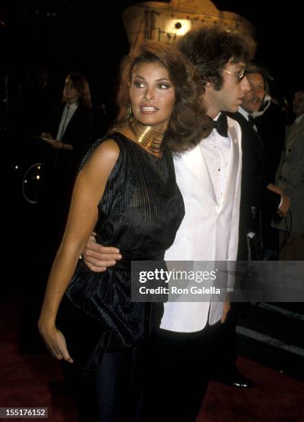 Actress Raquel Welch and boyfriend Andre Weinfeld attend "The Muppets Go Hollywood" Premiere Party on April 6, 1979 at the Cocoanut Grove, The...