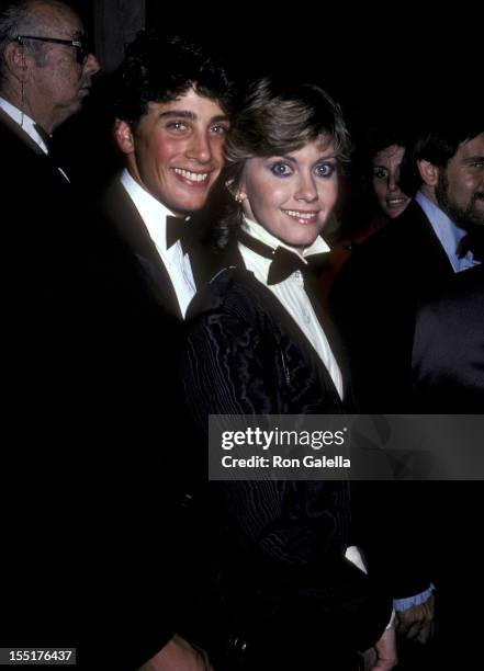 Singer Olivia Newton-John and boyfriend Matt Lattanzi attends the Ninth Annual American Film Institute Lifetime Achievement Award Salute to Fred...