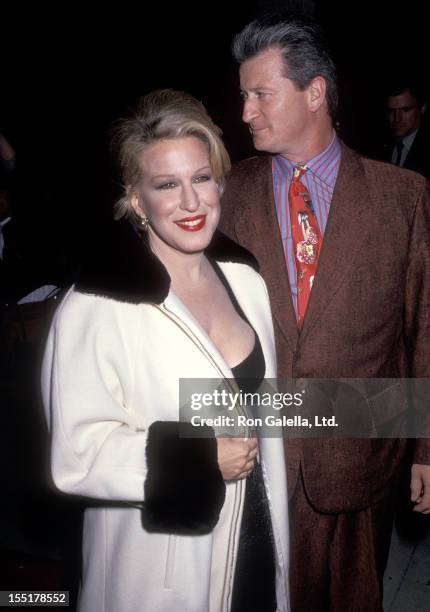 Singer Bette Midler and husband Martin von Haselberg attend the "For the Boys" Beverly Hills Premiere on November 14, 1991 at the Academy Theatre in...