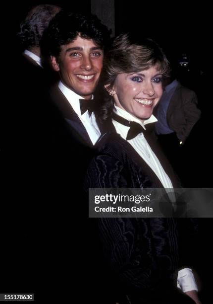 Singer Olivia Newton-John and boyfriend Matt Lattanzi attends the Ninth Annual American Film Institute Lifetime Achievement Award Salute to Fred...