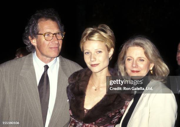 Producer Bruce Paltrow, actress Gwyneth Paltrow and actress Blythe Danner attend the "Hard Eight" Hollywood Premiere on February 23, 1997 at...