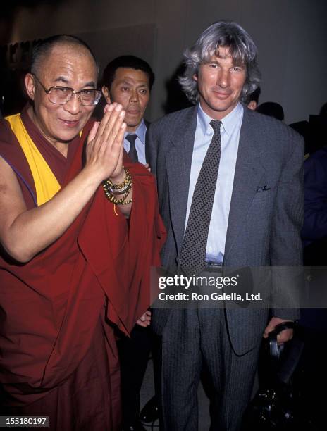 His Holiness the XIV Dalai Lama and actor Richard Gere attend the New York Lawyers Alliance for World Security Annual Peace Award Salute to His...