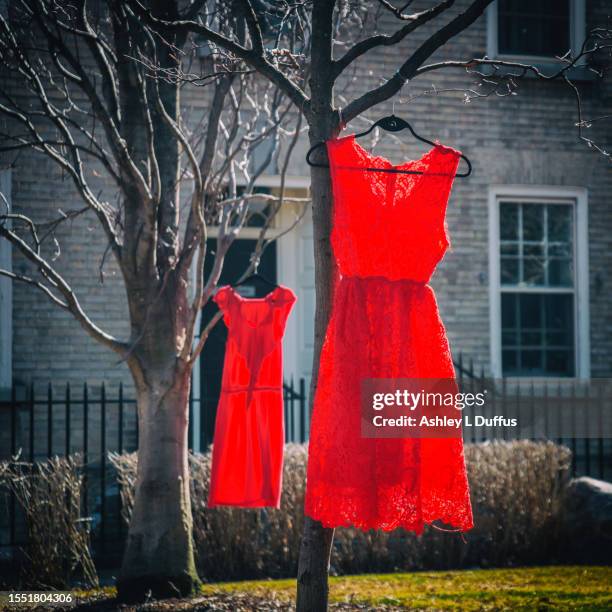 the redress project - red dress stock pictures, royalty-free photos & images
